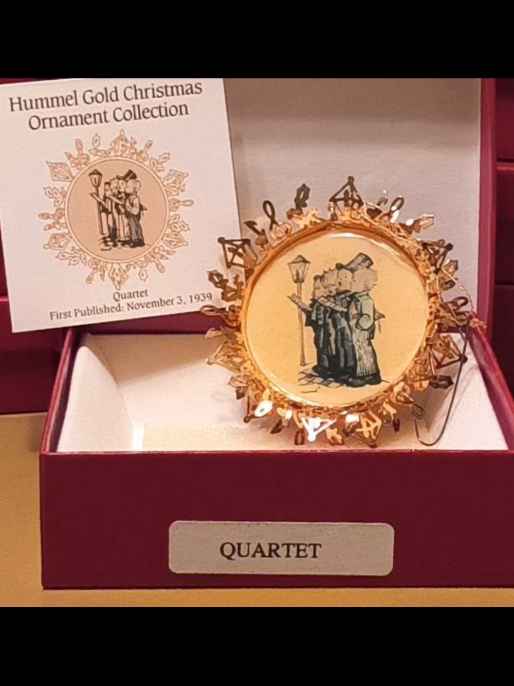Hummel Red and Cream Quartet Holiday Ornament
